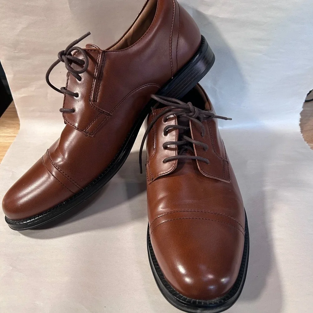 Dockers Mens‎ Garfield Cap Toe Oxford Dress Shoes Brown Size 12M NWOB